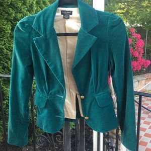 Guess green blazer faux velvet size xs